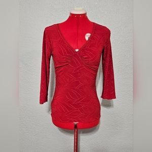 Red stretchy blouse